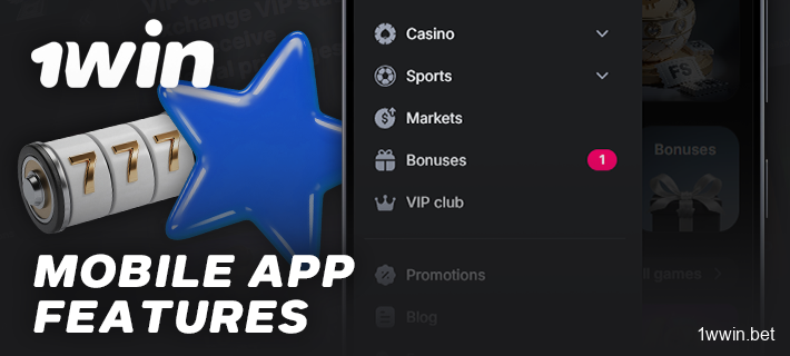 Key features of the 1Win Casino mobile app