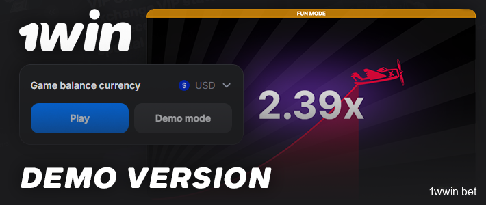 Try the Aviator demo mode on the 1Win Casino website