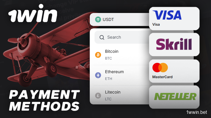 List of available payment methods on 1Win Aviator