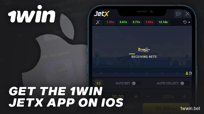 The 1win iOS app for playing JetX