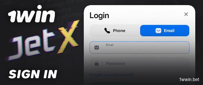 Logging in to jetX 1Win - Instructions